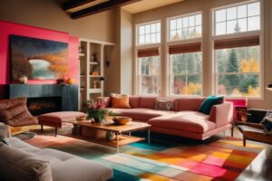 Denver home interior with UV blocking window film, vibrant colors and gentle light