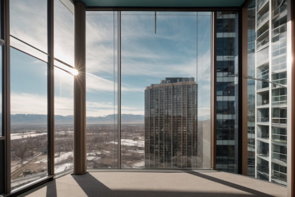 Denver high-rise apartment with bird window film installed