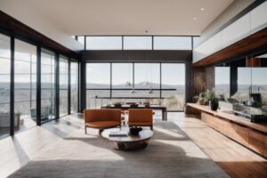 Modern Denver home interior with visible heat control window film