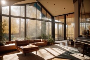 Denver home interior with glare window film filtering sunlight