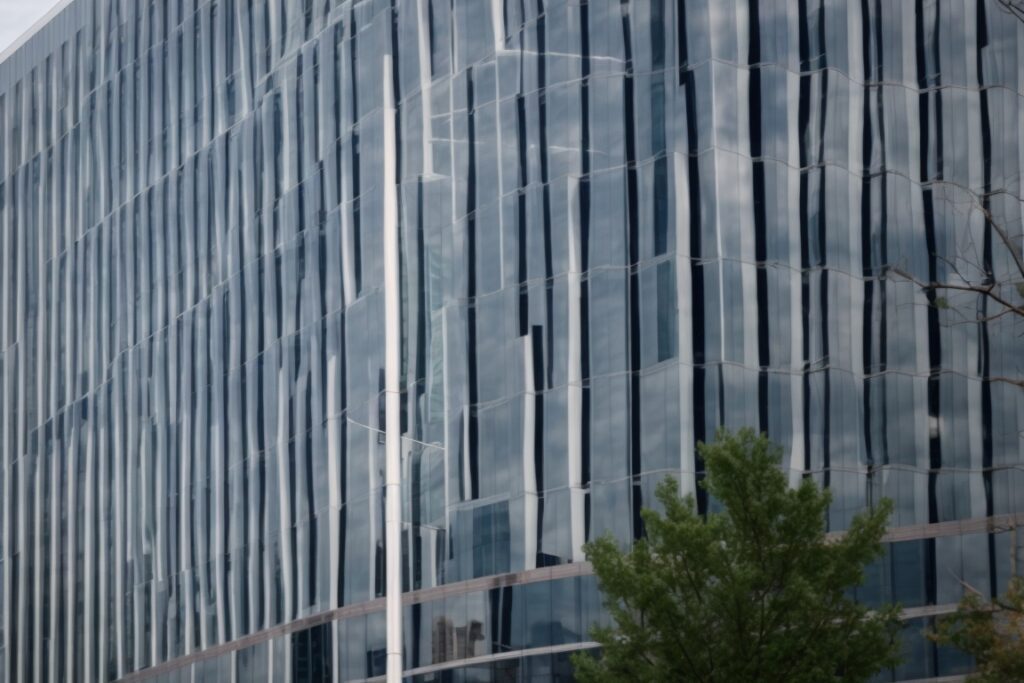 Denver office buildings with energy-efficient window tinting
